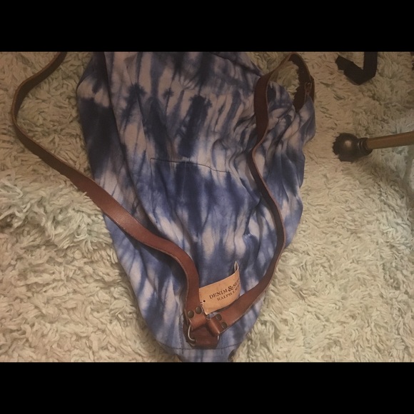 Ralph Lauren Blue Leather Backpack TieDie - Picture 2 of 6